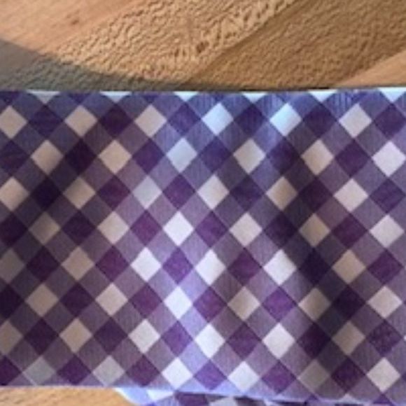 Geoffrey Beene 100% Silk Gingham Tie - Silver/Lavender - Picture 4 of 5